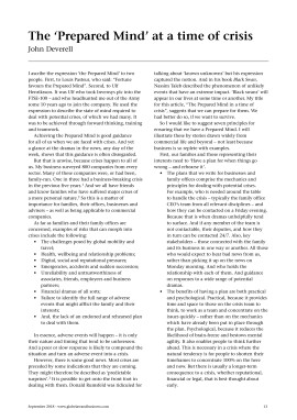 The ?Prepared Mind' at a time of crisis