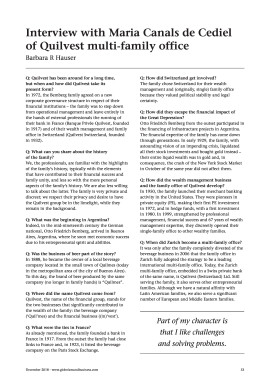 Interview with Maria Canals de Cediel of Quilvest multi-family office