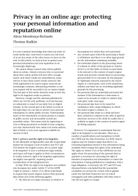 Privacy in an online age: protecting  your personal information and reputation online