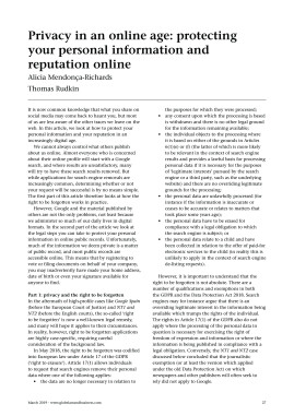 Privacy in an online age: protecting  your personal information and reputation online