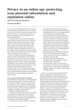 Privacy in an online age: protecting  your personal information and reputation online