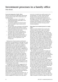 Investment processes in a family office