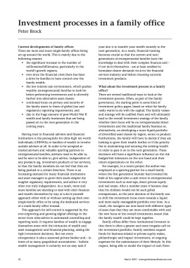 Investment processes in a family office