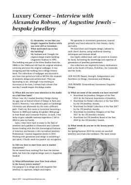 Luxury Corner - Interview with Alexandra Robson, of Augustine Jewels