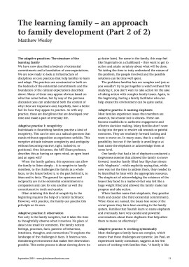 The learning family - an approach to family development (Part 2 of 2)