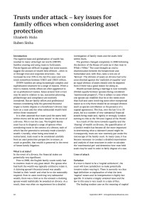 Trusts under attack - key issues for family offices when considering asset protection