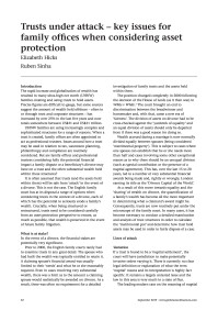 Trusts under attack - key issues for family offices when considering asset protection