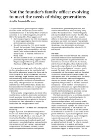 Not the founder's family office: evolving to meet the needs of rising generations