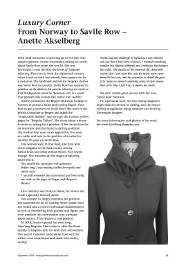 Luxury Corner -  From Norway to Savile Row