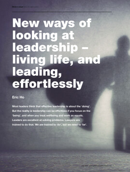 New ways of looking at leadership - living life, and leading, effortlessly