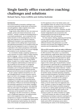 Single family office executive coaching: challenges and solutions