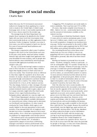 Dangers of social media