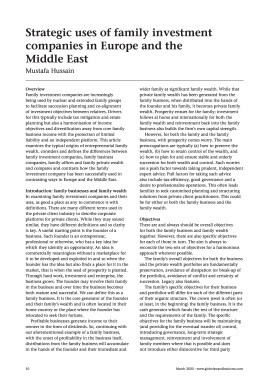 Strategic uses of family investment companies in Europe and the Middle East