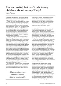 I'm successful, but can't talk to my children about money! Help!