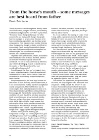 From the horse's mouth - some messages are best heard from father