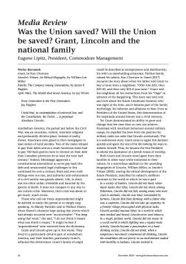 Media Review - Was the Union saved? Will the Union be saved? Grant, Lincoln and the national family
