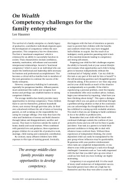 On Wealth - Competency challenges for the family enterprise