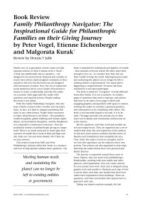 Book Review - Family Philanthropy Navigator: The Inspirational Guide for Philanthropic Families on their Giving Journey