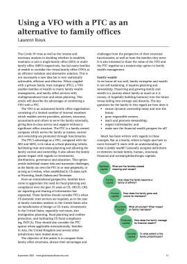 Using a VFO with a PTC as an alternative to family offices