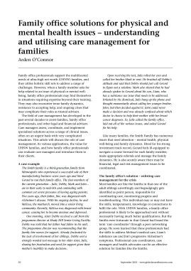 Family office solutions for physical and mental health issues - understanding and utilising care management for families