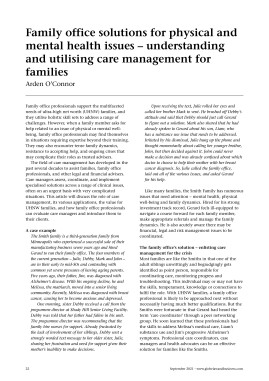 Family office solutions for physical and mental health issues - understanding and utilising care management for families