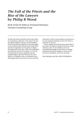 Book review - The Fall of the Priests and the Rise of the Lawyers by Philip R Wood 