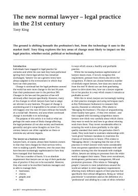 The new normal lawyer - legal practice in the 21st century