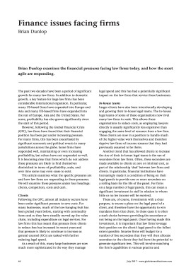 Finance and strategy: Finance issues facing firms