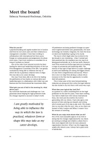 Meet the board - Rebecca Normand-Hochman, Deloitte