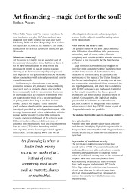 Art financing - magic dust for the soul?