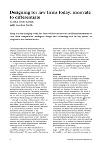 Designing for law firms today: innovate to differentiate