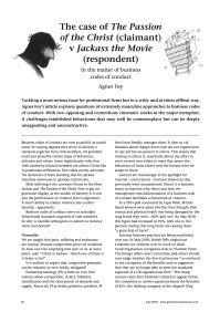 The case of The Passion of the Christ (claimant) v Jackass the Movie (respondent)