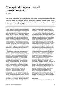 Conceptualising contractual transaction risk