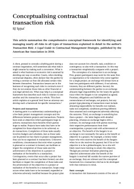 Conceptualising contractual transaction risk