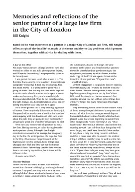 Memories and reflections of the senior partner of a large law firm in the City of London