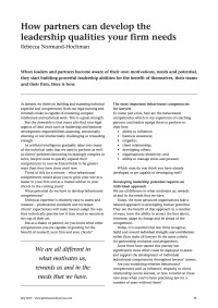 How partners can develop the leadership qualities your firm needs