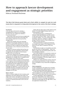 How to approach lawyer development and engagement as strategic priorities