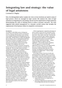 Integrating law and strategy: the value of legal astuteness