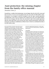 Asset protection: the missing chapter from the family office manual 