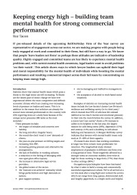 Keeping energy high - building team mental health for strong commercial performance