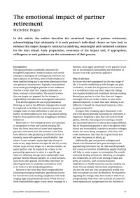 The emotional impact of partner retirement