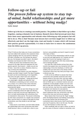 Follow-up or fail - The proven follow-up system to stay top-of-mind, build relationships and get more opportunities - without being nudgy!