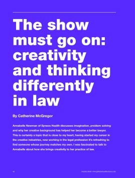 The show must go on: creativity and thinking differently in law