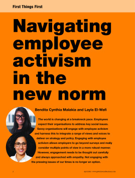 First Things First - Navigating employee activism in the new norm