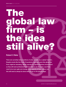 The global law firm - is the idea still alive?