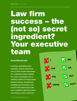 Law firm success - the (not so) secret ingredient? Your executive team