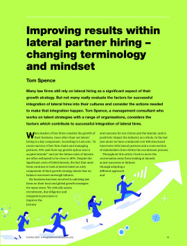 Improving results within lateral partner hiring - changing terminology and mindset