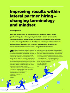 Improving results within lateral partner hiring - changing terminology and mindset