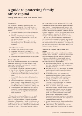 A guide to protecting family office capital