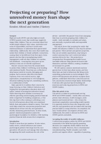 Projecting or preparing? How unresolved money fears shape the next generation